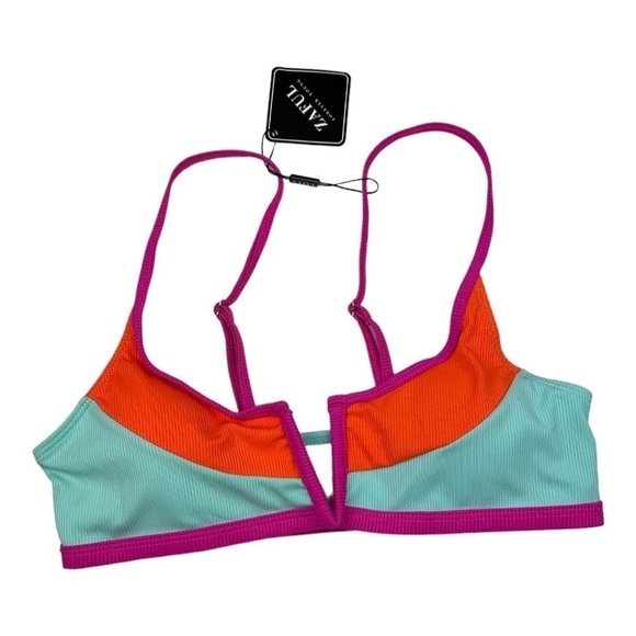 Zaful V Wire Ribbed Bikini Top Size M - Picture 2 of 5